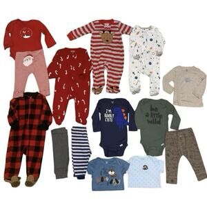 Baby Boy Size 3-6 Months Clothing Lot Fall Winter Christmas 14 Pieces